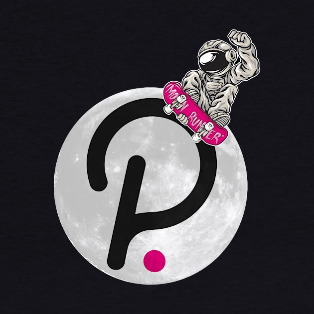 Polkadot to the Moon DOT Crypto Astronaut on Moon by PH-Design